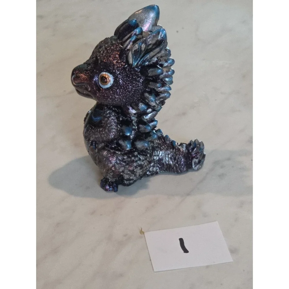 Handmade Resin Dragon Holding His Stomach Decoration Gift Paperweight